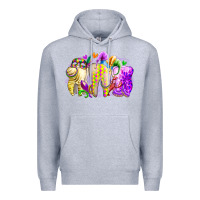 Heather Grey mardi gras tooth Premium Hoodie - RacoonDesign