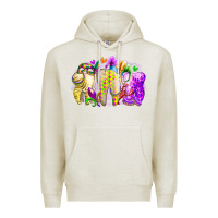 Oatmeal Heather mardi gras tooth Premium Hoodie - RacoonDesign