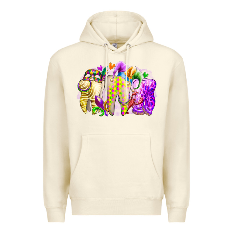 Mardi Gras Tooth Premium Hoodie by RacoonDesign | Teevron
