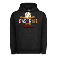 Pigment Black baseball is my valentine Urban Hoodie - RacoonDesign