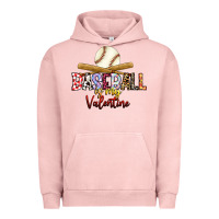 Pigment Salmon baseball is my valentine Urban Hoodie - RacoonDesign