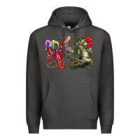 Charcoal Heather mardi gras Premium Hoodie - RacoonDesign