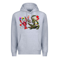 Heather Grey mardi gras Premium Hoodie - RacoonDesign