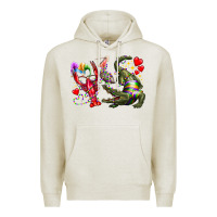 Oatmeal Heather mardi gras Premium Hoodie - RacoonDesign
