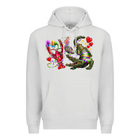 Dove Grey mardi gras Premium Hoodie - RacoonDesign