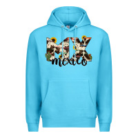 Ocean Blue mexico state cowhide serape cactus Premium Hoodie - RanaPortraitStore