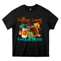 Black Falling Leaves Football Please Heavy Core Tee - LillyAllenDesigns