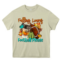 Mossy Falling Leaves Football Please Heavy Core Tee - LillyAllenDesigns