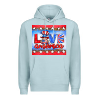Blue Mist love america gnome Premium Hoodie - HRA Design Shop
