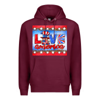 Burgundy love america gnome Premium Hoodie - HRA Design Shop