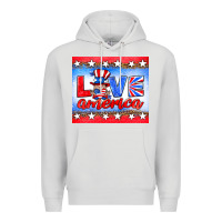 Dove Grey love america gnome Premium Hoodie - HRA Design Shop