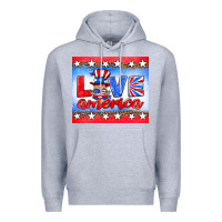 Heather Grey love america gnome Premium Hoodie - HRA Design Shop