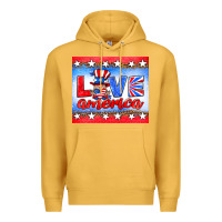 Mustard love america gnome Premium Hoodie - HRA Design Shop