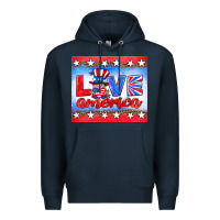 Navy love america gnome Premium Hoodie - HRA Design Shop