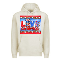 Oatmeal Heather love america gnome Premium Hoodie - HRA Design Shop