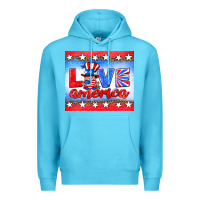 Ocean Blue love america gnome Premium Hoodie - HRA Design Shop