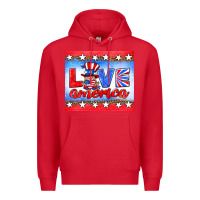 Red love america gnome Premium Hoodie - HRA Design Shop