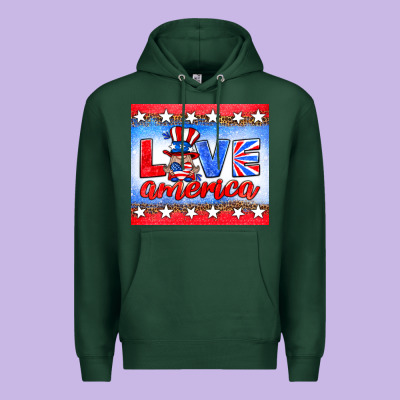 Love America Gnome Premium Hoodie Designed By Hra Design Shop