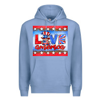 Colony Blue love america gnome Premium Hoodie - HRA Design Shop