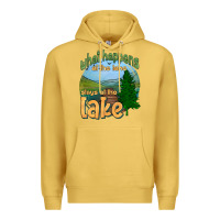 Antique Gold what happens at the lake stays at the lake Premium Hoodie - HRA Design Shop
