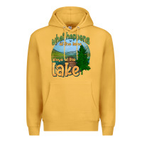 Mustard what happens at the lake stays at the lake Premium Hoodie - HRA Design Shop