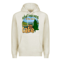 Oatmeal Heather what happens at the lake stays at the lake Premium Hoodie - HRA Design Shop