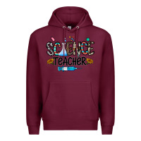Burgundy science teacher Premium Hoodie - CowhideDigitalArt