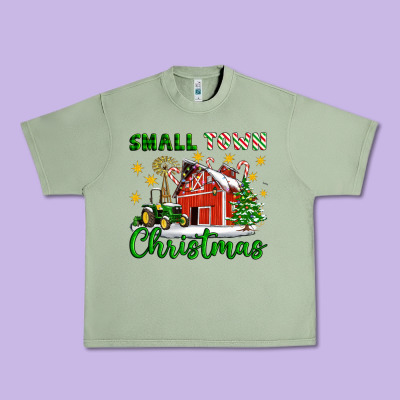 Small Town Christmas Urban Heavy Tee Designed By Artiststas