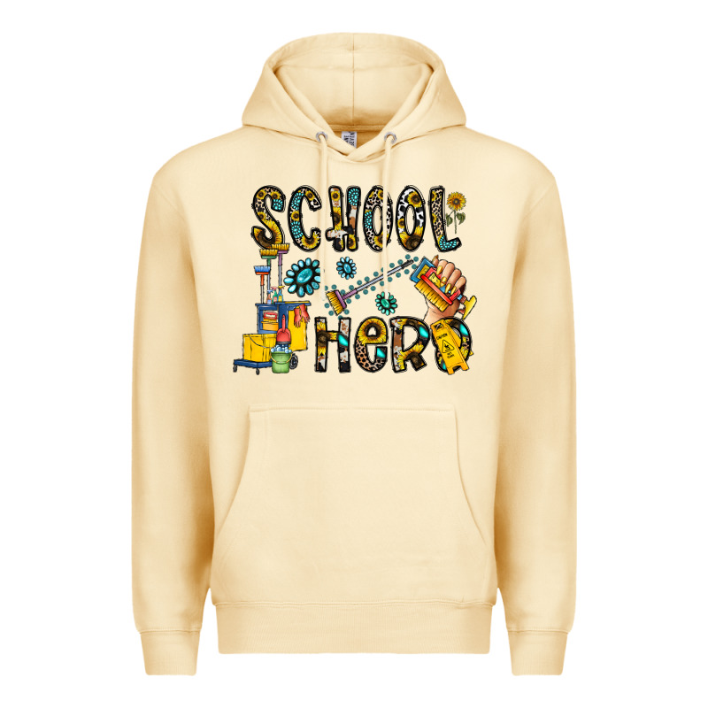 School Hero Premium Hoodie by CowhideDigitalArt | Teevron