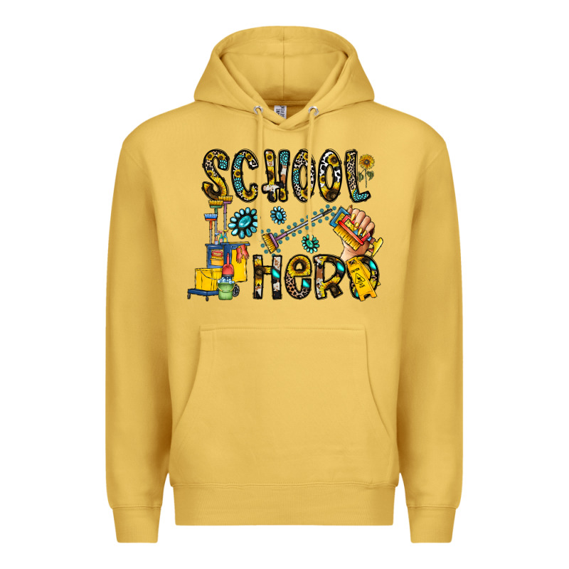 School Hero Premium Hoodie by CowhideDigitalArt | Teevron