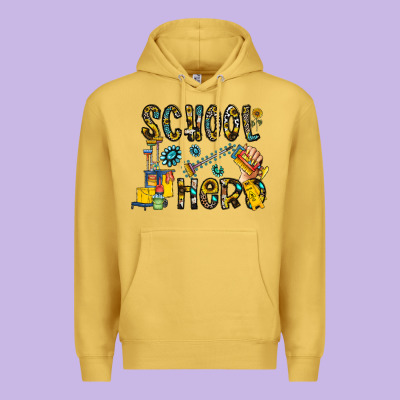 School Hero Premium Hoodie Designed By Cowhidedigitalart