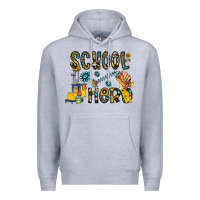 Heather Grey school hero Premium Hoodie - CowhideDigitalArt