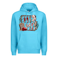 Ocean Blue mimi baseball Premium Hoodie - RacoonDesign