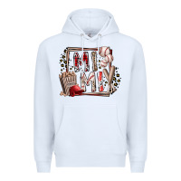 White mimi baseball Premium Hoodie - RacoonDesign