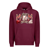 Burgundy mom baseball Premium Hoodie - RacoonDesign