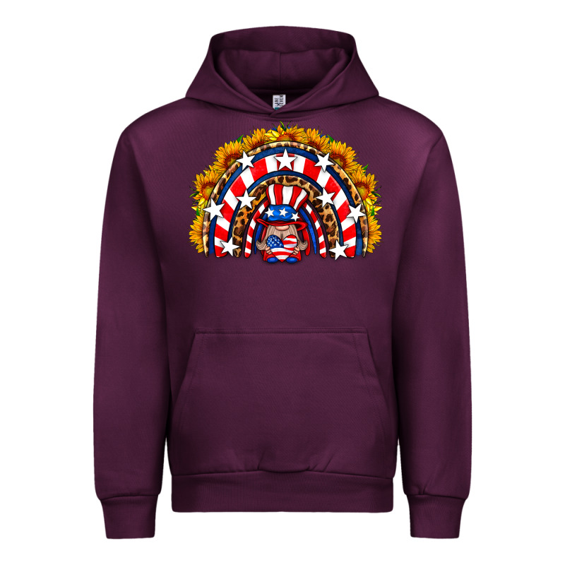 Usa Gnome Sunflower Rainbow Urban Hoodie by HRA Design Shop | Teevron