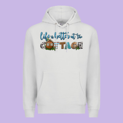 Life Is Better At The Cottage Premium Hoodie Designed By Hra Design Shop