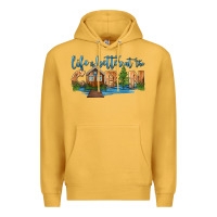 Mustard life is better at the cabin Premium Hoodie - HRA Design Shop