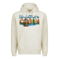 Oatmeal Heather life is better at the cabin Premium Hoodie - HRA Design Shop