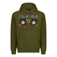 Army Green calm your mits baseball Premium Hoodie - CowhideDigitalArt