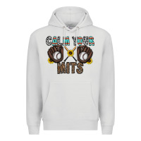 Dove Grey calm your mits baseball Premium Hoodie - CowhideDigitalArt