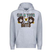 Heather Grey calm your mits baseball Premium Hoodie - CowhideDigitalArt