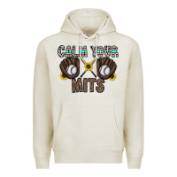 Oatmeal Heather calm your mits baseball Premium Hoodie - CowhideDigitalArt