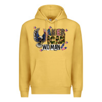 Antique Gold american woman Premium Hoodie - CowhideDigitalArt