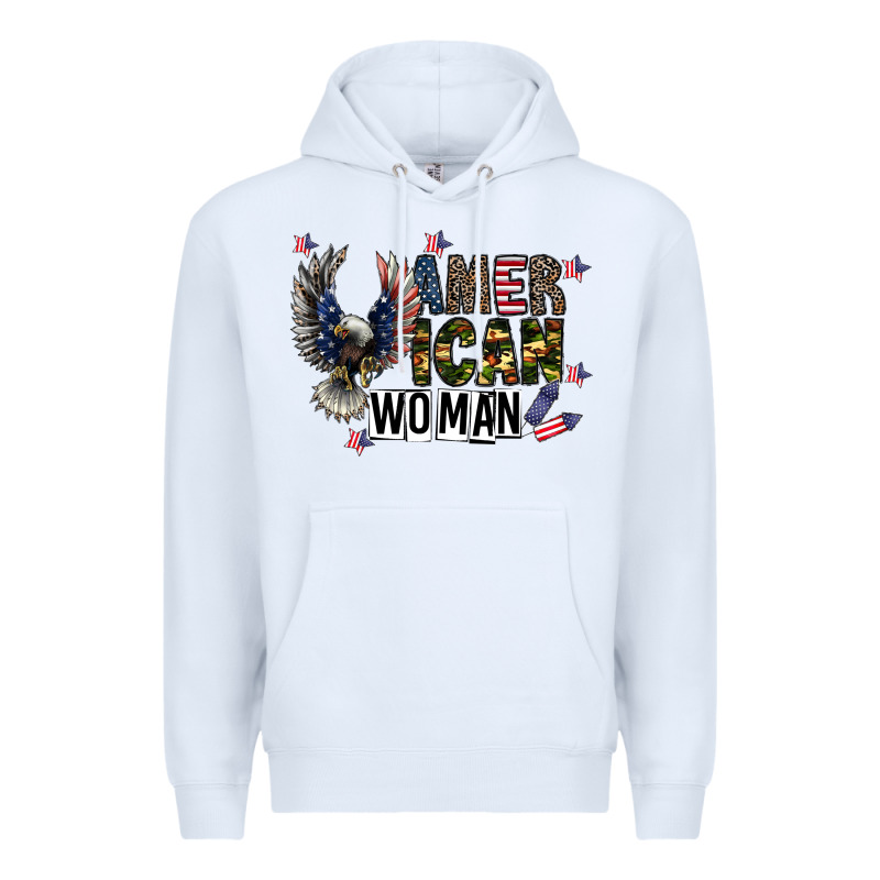 American Woman Premium Hoodie by CowhideDigitalArt | Teevron