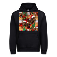 Black christmas horse leopard tartan Urban Hoodie - FaDigitalArtStudio
