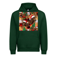 Forest Green christmas horse leopard tartan Urban Hoodie - FaDigitalArtStudio