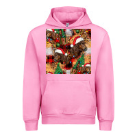 Fuchsia Pink christmas horse leopard tartan Urban Hoodie - FaDigitalArtStudio