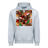 Heather Grey christmas horse leopard tartan Urban Hoodie - FaDigitalArtStudio