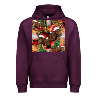 Mauve Wine christmas horse leopard tartan Urban Hoodie - FaDigitalArtStudio